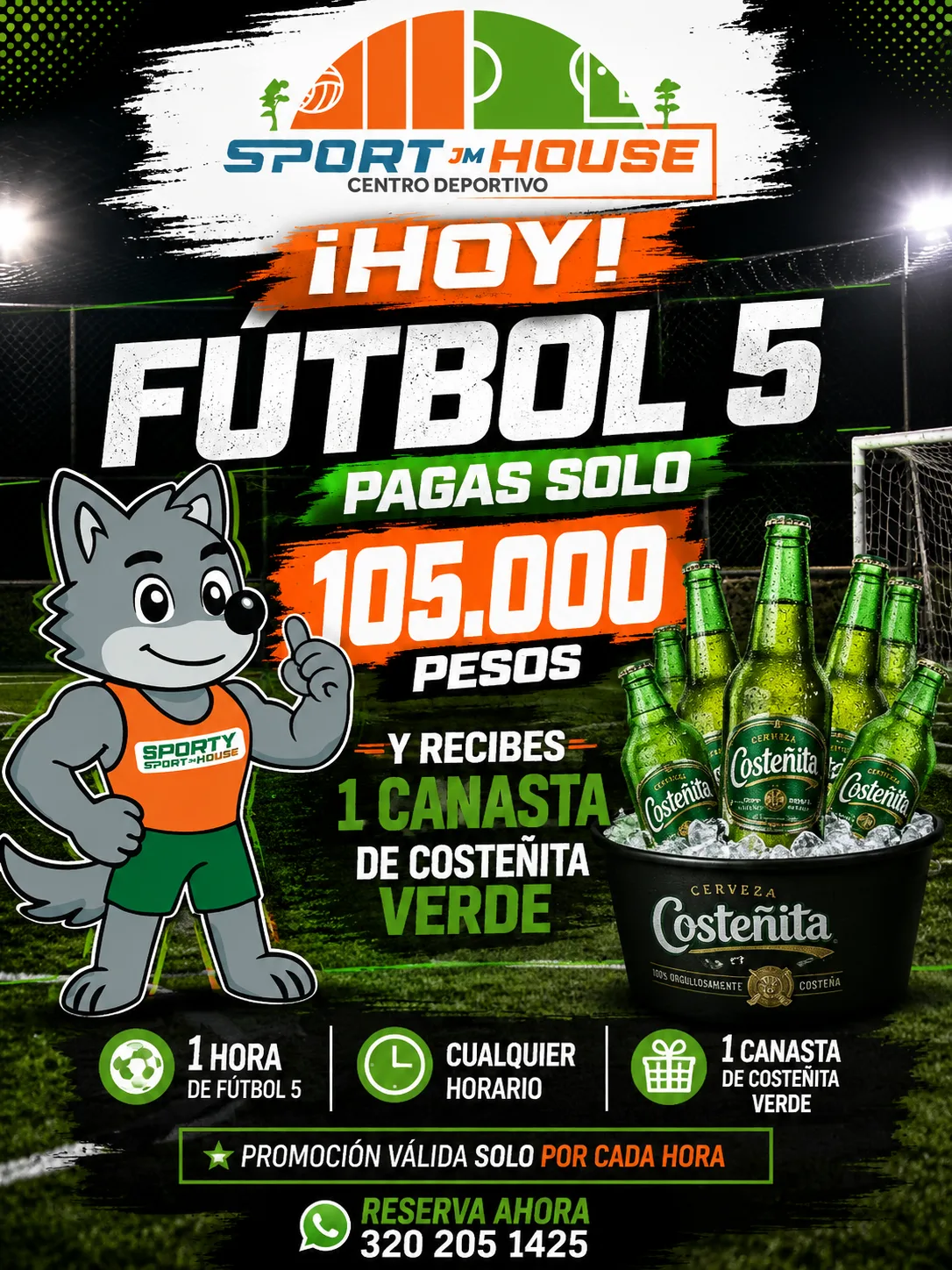 Promoción de Fútbol 5 + Canasta de Costeñita Verde