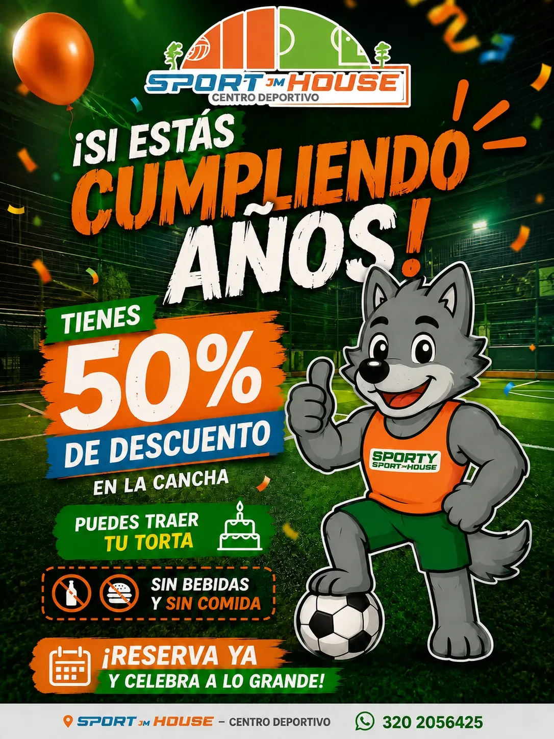 Cumpleaños Sport House: 50%