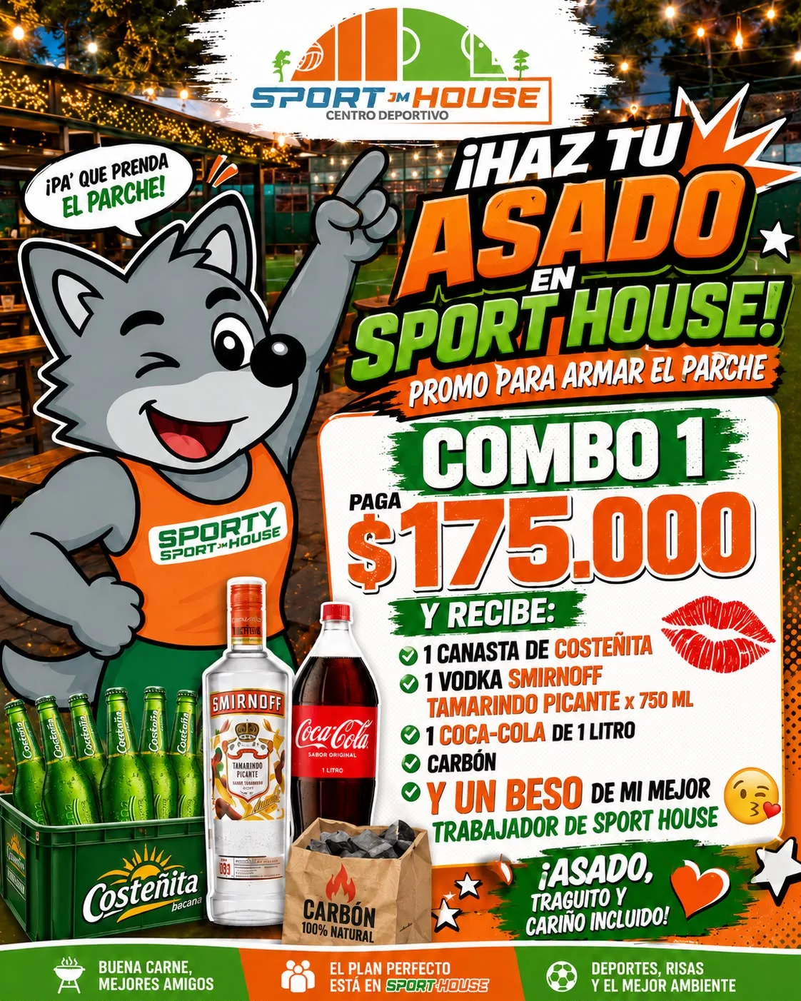 Haz tu asado en Sport House – Combo 1