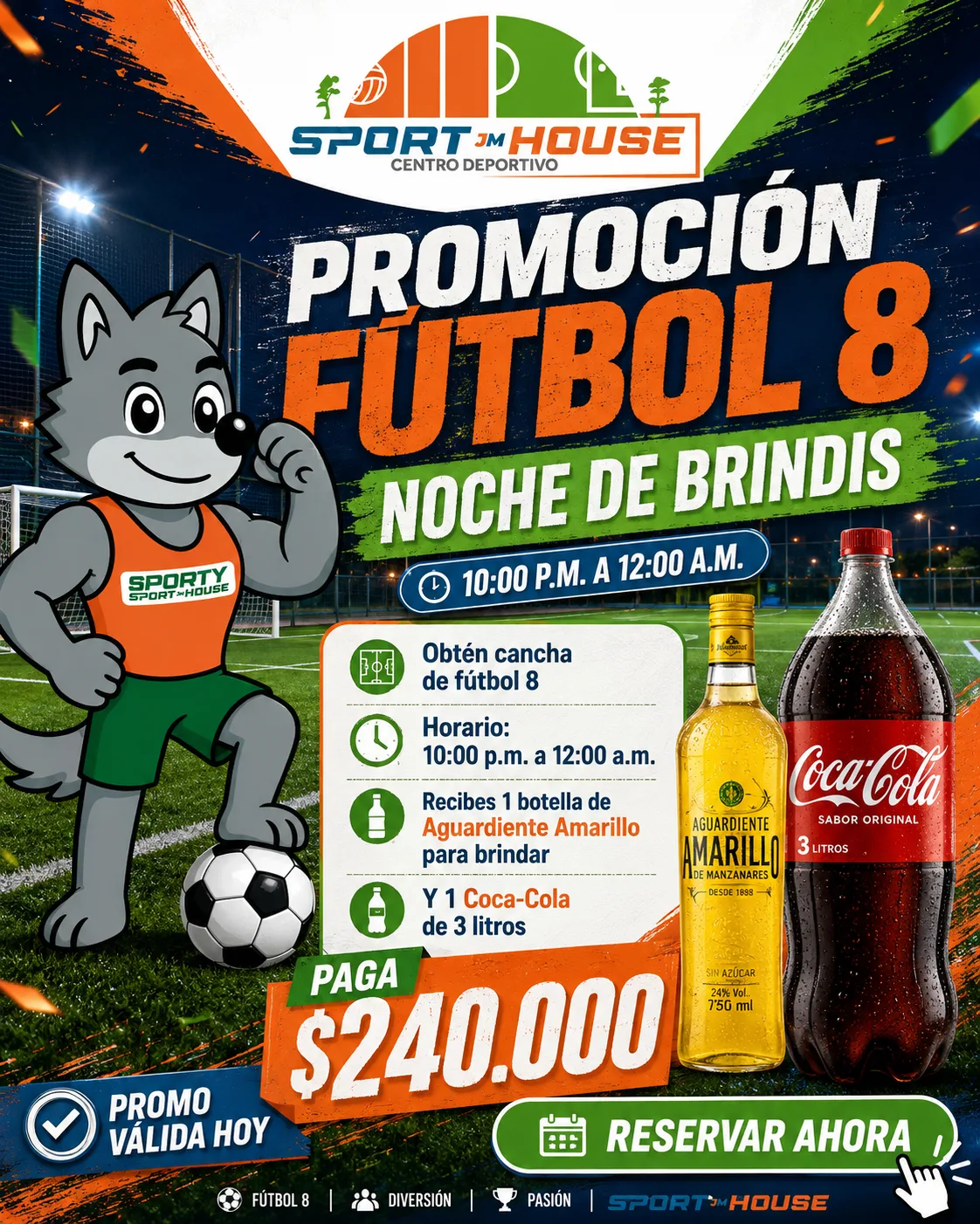Noche de fútbol 8 + Aguardiente Amarillo