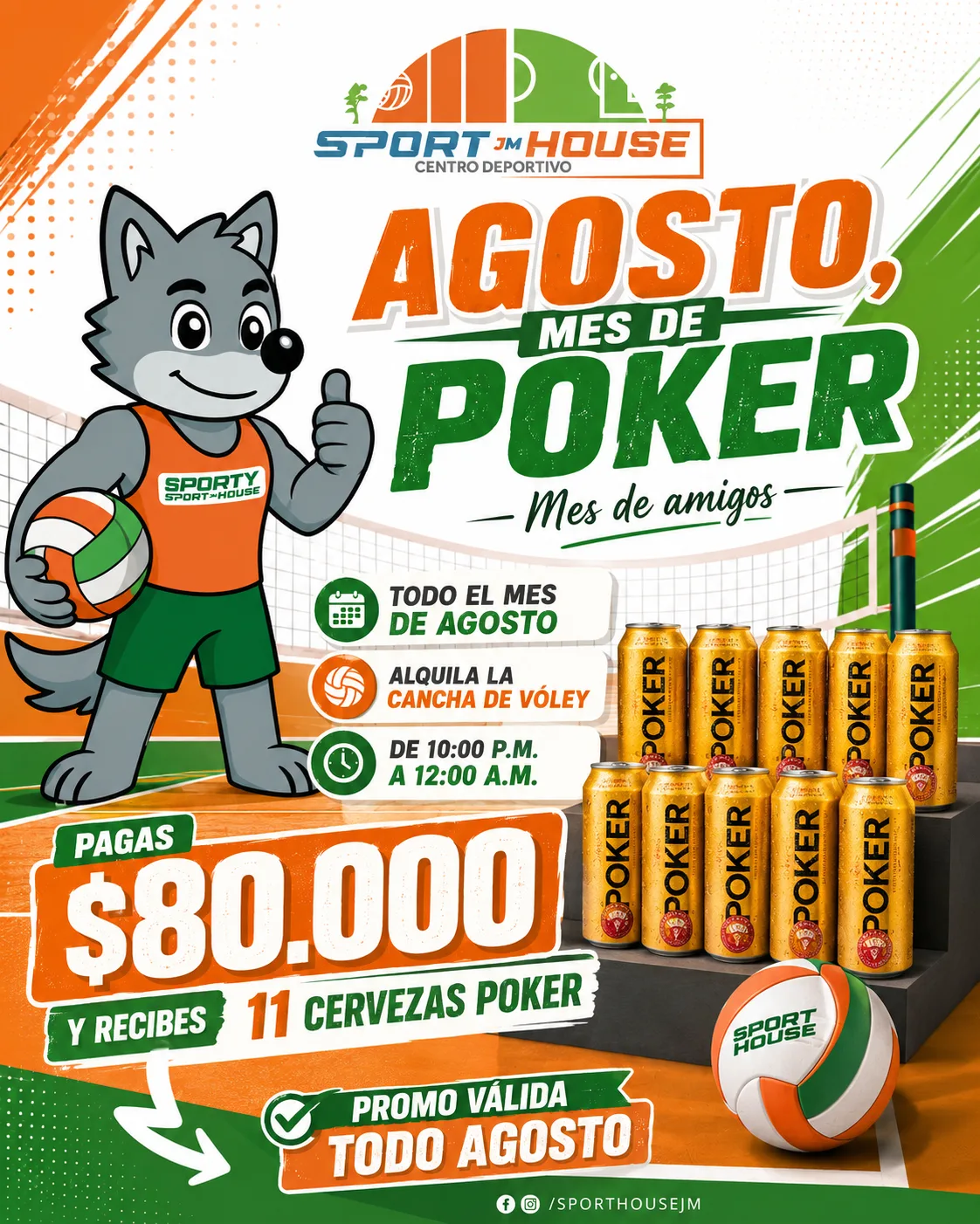 Agosto, mes de Poker: vóley y amigos