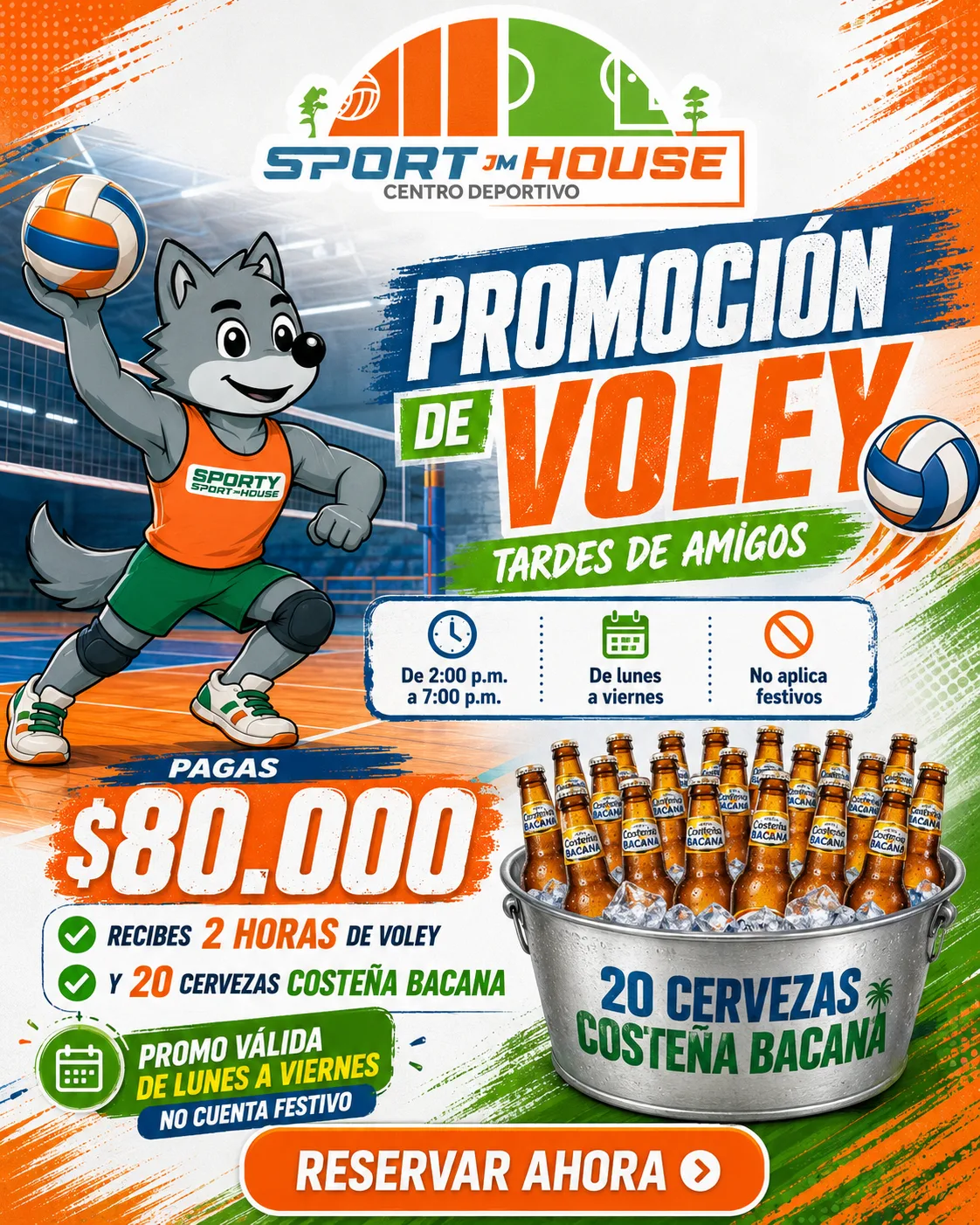 Promoción de vóley + 20 Costeña Bacana